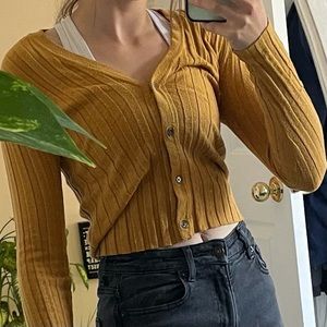 AE Yellow Sweater Crop Top